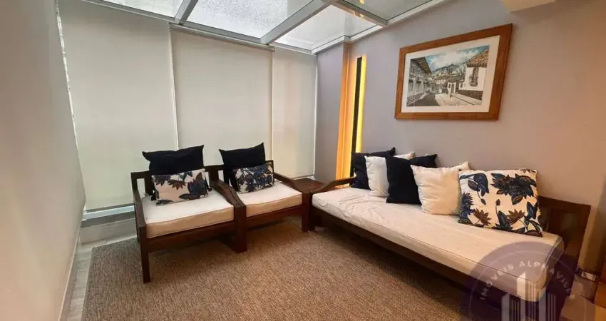 Apartamento mobilado para aluguel com 176 m², por r$ 14.500 - alphaville/sp