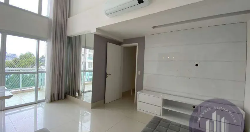 Apartamento alto padrão, semi mobiliado 98m² por r$ 7.500,00- alphaville/sp