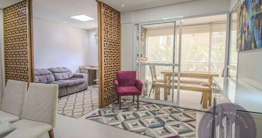 Apartamento mobiliado com 2 dormitórios para alugar, 62m² - Alphaville/SP