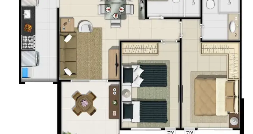 Apartamento com 2 quartos à venda na Avenida Antônio Almeida Filho, Praia de Itaparica, Vila Velha