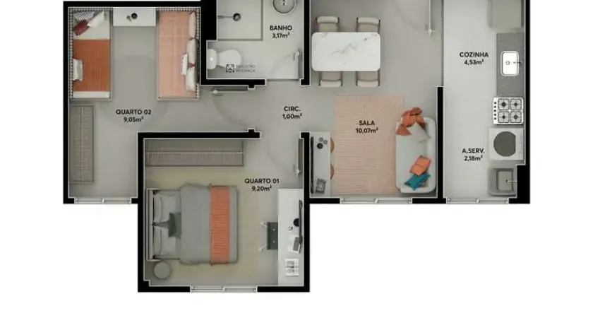 Apartamento com 2 quartos à venda na Avenida Coronel Manoel Nunes, Planalto de Carapina, Serra