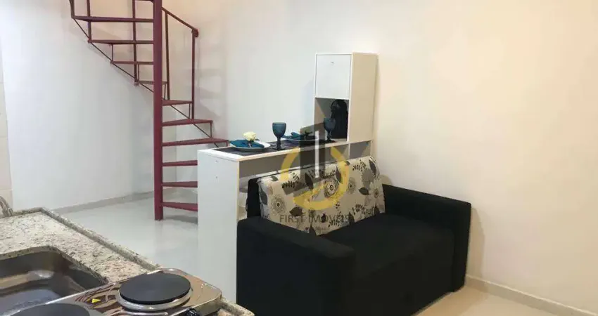 Studio Duplex mobiliado para locação - 35m² - 1 dormitório - banheiro - sala - sem vaga - na Vila Dom Pedro I.