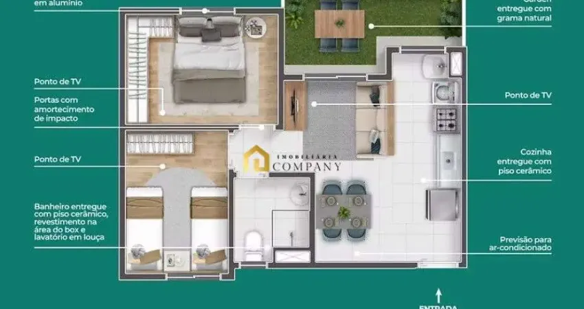 Ed. Residencial Paradiso 2 - Apartamento Garden (com quintal) na Zona Industrial de Sorocaba - Eden