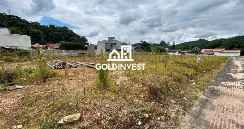 Terreno plano e documentado no bairro Guabiruba Sul