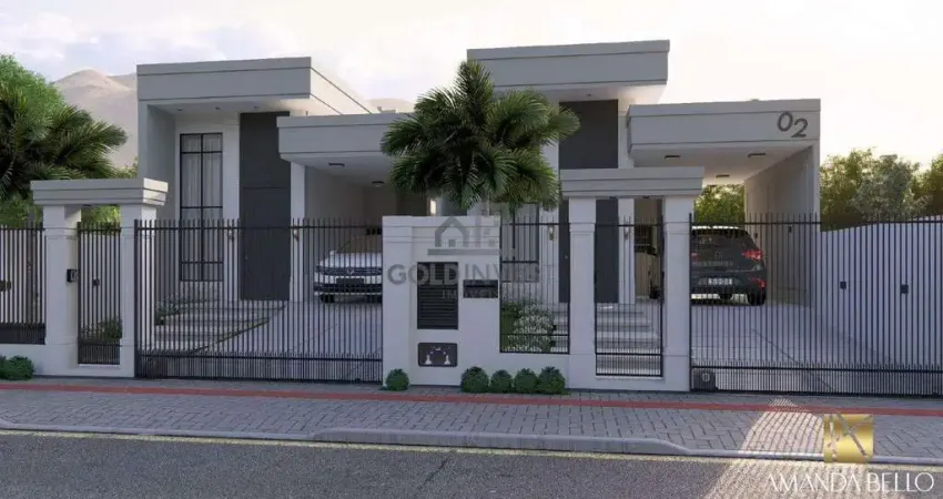 Casa baixa estilo neoclássico com 3 quartos, sendo 1 suíte, no bairro são joão em um dos loteamentos que mais crescem em brusque