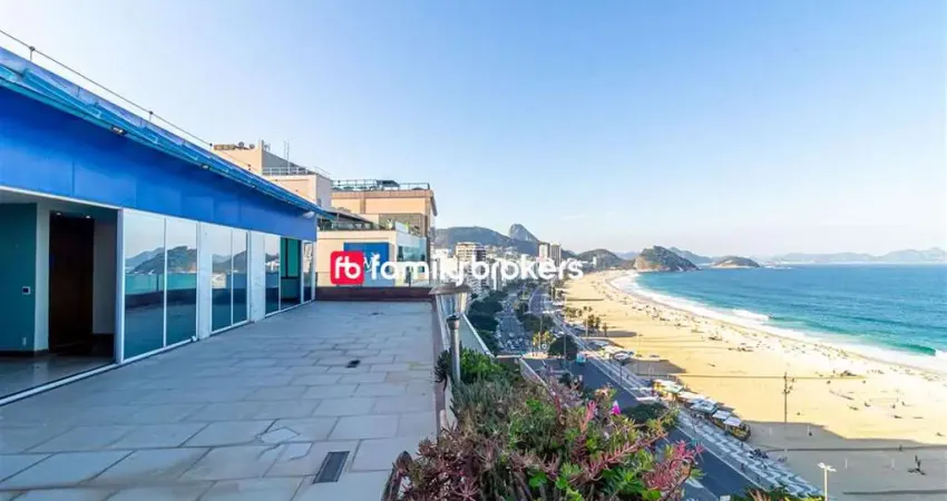 Excelente cobertura linear de 452m² | 4 suítes | vista mar - av. atlântica.