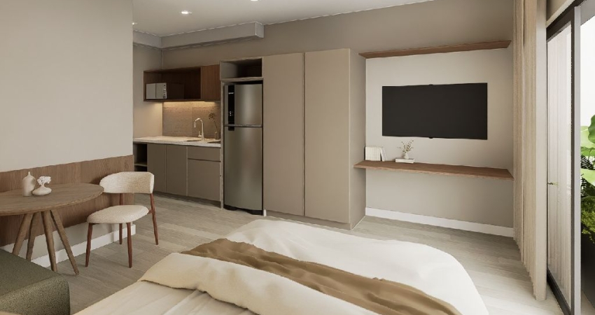 Studio mobiliado de 27m² à venda em Moema – Stay Moema by Helbor