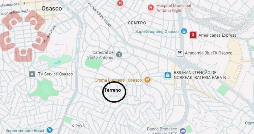 Terreno à venda na Rua Cláudio Manoel da Costa, Vila Osasco, Osasco