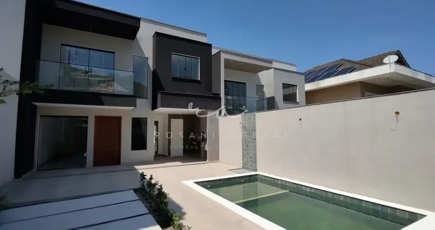Casa duplex nova de alto padrão com piscina e espaço gourmet no condomínio vale do ipê – pechincha
