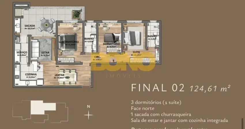Apartamento com 3 quartos à venda no Villagio Iguatemi, Caxias do Sul