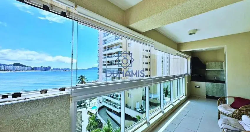 Excelente apartamento na praia das astúrias- frente mar- com lazer completo
