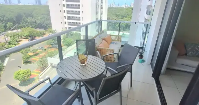 Aluguel mobiliado e projetado no cond risort le parc -120m² 3qts 1sui 2 vgs, cozinha td equipada, lazer completo