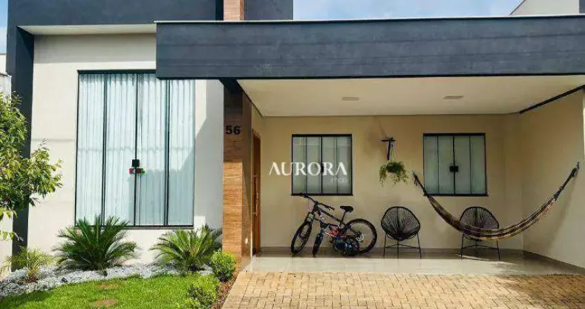 Casa com 3 dormitórios à venda, 122 m² condomínio via florence - por r$ 1.190.000 - jardim monte sinai - londrina/pr