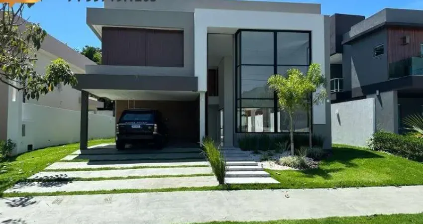 Casa alto luxo 4/4 suítes moderna conceito aberto no alphaville litoral norte 1 | abrantes.condomínio fechado.próximo shopping outlet-piscina, churras