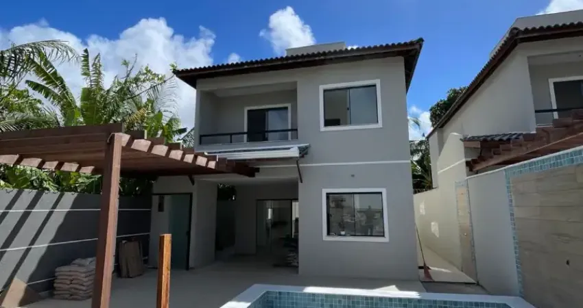 Casa nova em jauá, a apenas 600 metros da praia para venda 4/4 suítes
