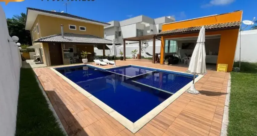 Excelente casa para locação 4/4 suítes com piscina privativa no alphaville litoral norte 1 abrantes