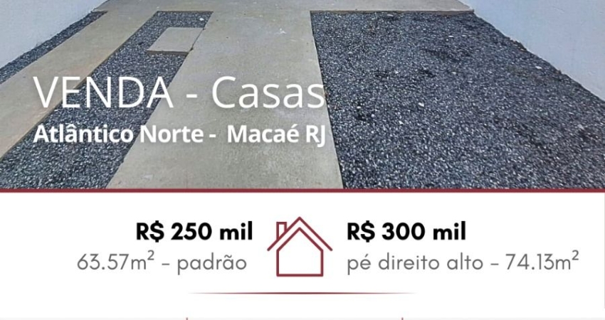 Vendo excelentes casas no Loteamento Alântico Norte, com 63.57m².
