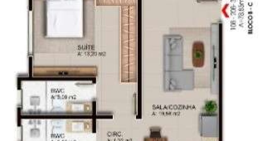 Apartamento para Venda em Florianópolis, Ingleses, 2 dormitórios, 1 suíte, 2 banheiros, 1 vaga