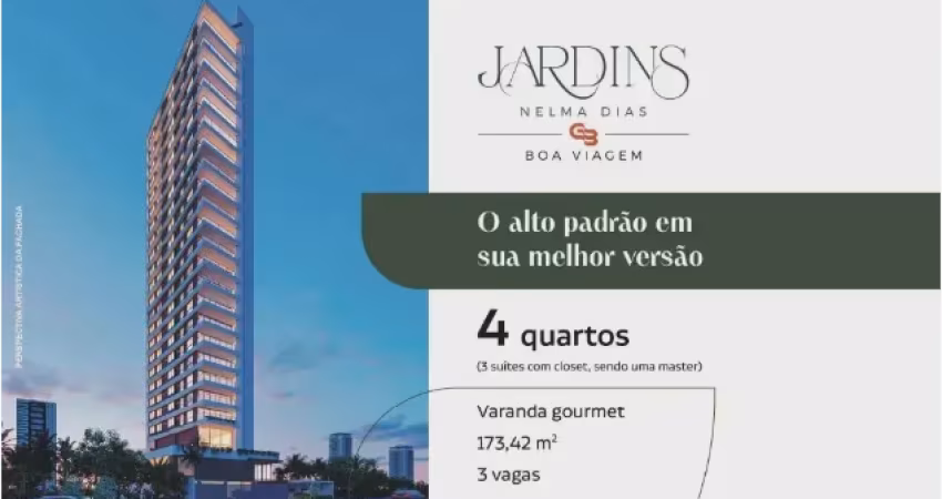 CNN - Jardins Nelma Dias|4 quartos|3 suítes/173M²/Lançamento/Boa Viagem