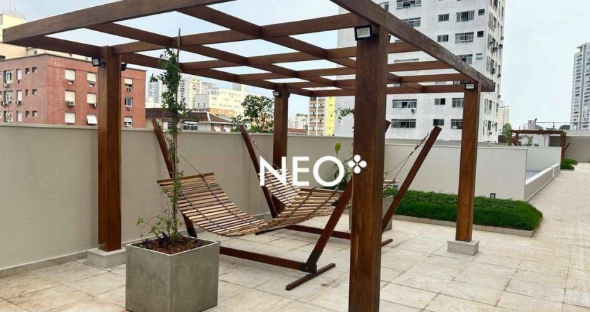 Apartamento com 2 dormitórios para alugar, 64 m² por R$ 4.000,00/mês - Marapé - Santos/SP