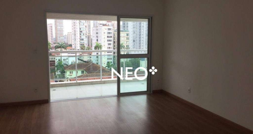 Apartamento com 3 dormitórios para alugar, 109 m² por R$ 6.500,00/mês - Gonzaga - Santos/SP