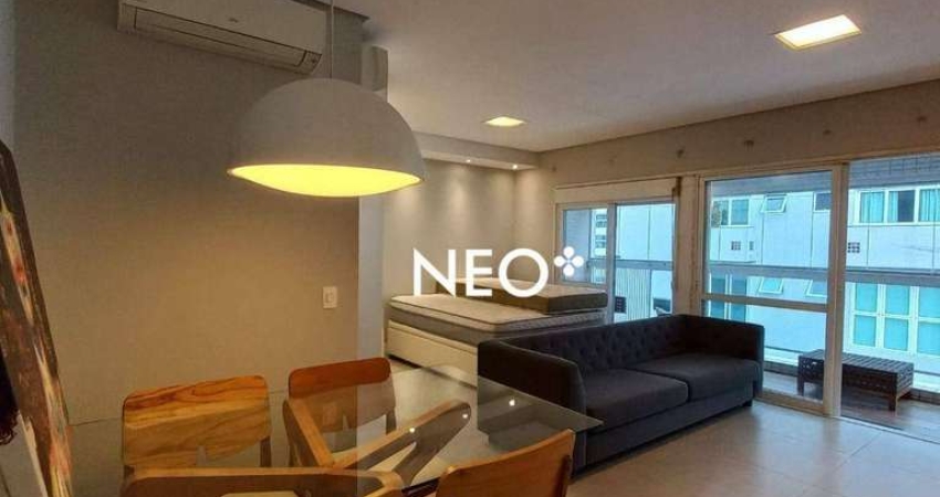 Apartamento com 1 dormitório para alugar, 57 m² por R$ 4.700,00/mês - Gonzaga - Santos/SP