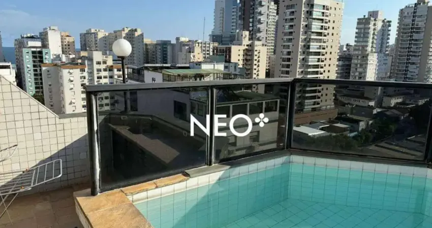 Cobertura com 1 dormitório à venda, 112 m² por r$ 1.000.000 - campo grande - santos/sp