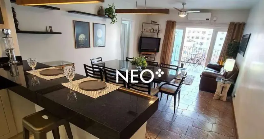 Apartamento mobiliado para locação– pompéia | santos | 100m² | 2 dormitórios | 1 vaga | 1 quadra da praia