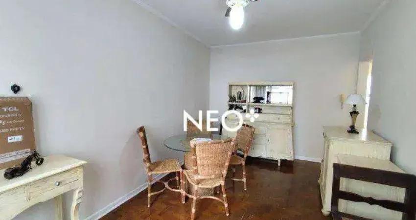 Apartamento com 1 dormitório para alugar, 55 m² por R$ 3.500,00/mês - Gonzaga - Santos/SP