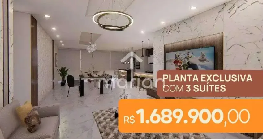 Planta exclusiva - apartamento com 3 quartos, centro - penha
