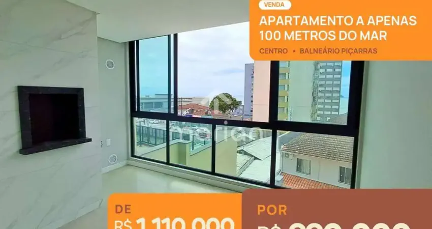 Apartamento 2 suítes à apenas 100m do mar, Centro - Balneário Piçarras/SC.