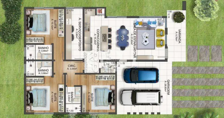 Casa com 3 quartos à venda no Jardim das Hortências, Caxias do Sul 