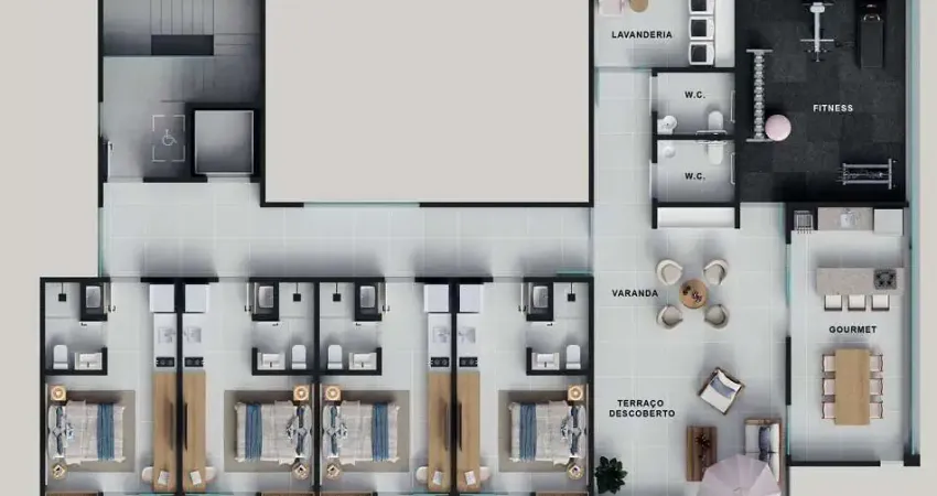 Apartamento com 1 quarto à venda na Rua Aristóteles Braga, São Pedro, Juiz de Fora