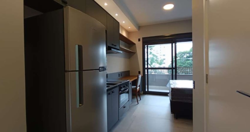 Confortável studio para locação com 1 quarto, sendo 1 suíte, 27m²