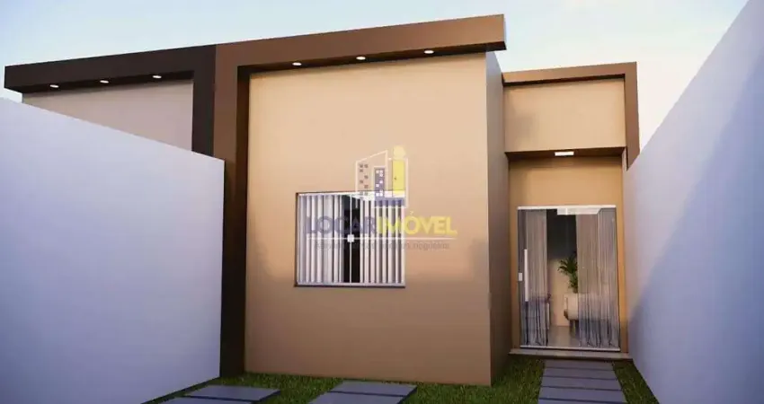 Casa nova pode ser financiada à venda de 3 quartos sendo 1 suíte garagem para 2 carros, quintal, Co