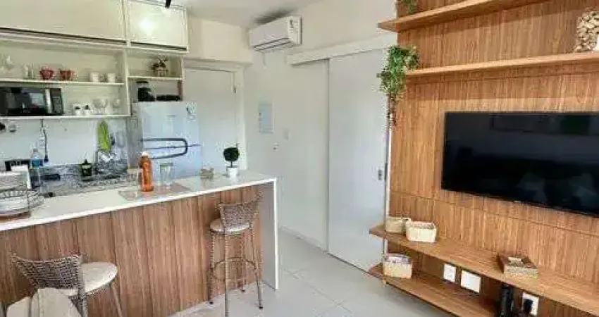 Blue barra aluguel - excelente quarto e sala com 27,14 m2, cozinha americana, mobiliado