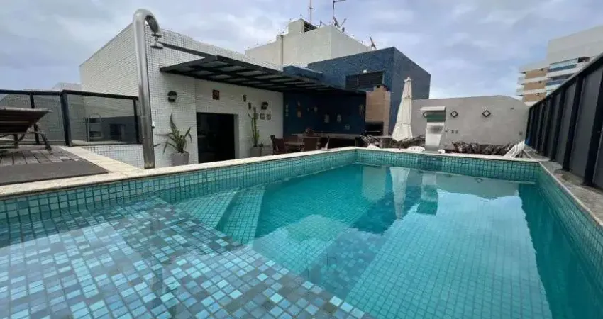 Cobertura 185m² – bahia suítes residence 2 suítes, vista mar e piscina privativa