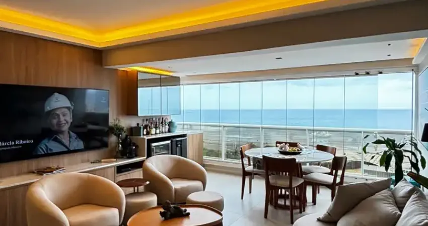 Apartamento 3/4 sendo 1 suíte, vista mar, finamente decorado