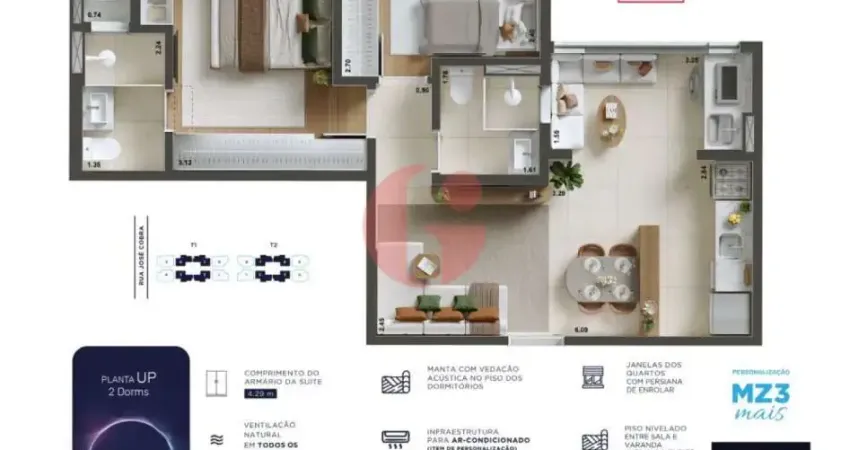 Apartamento para venda com 2 dormitórios sendo 1 suíte 1 vaga - next home - parque industrial