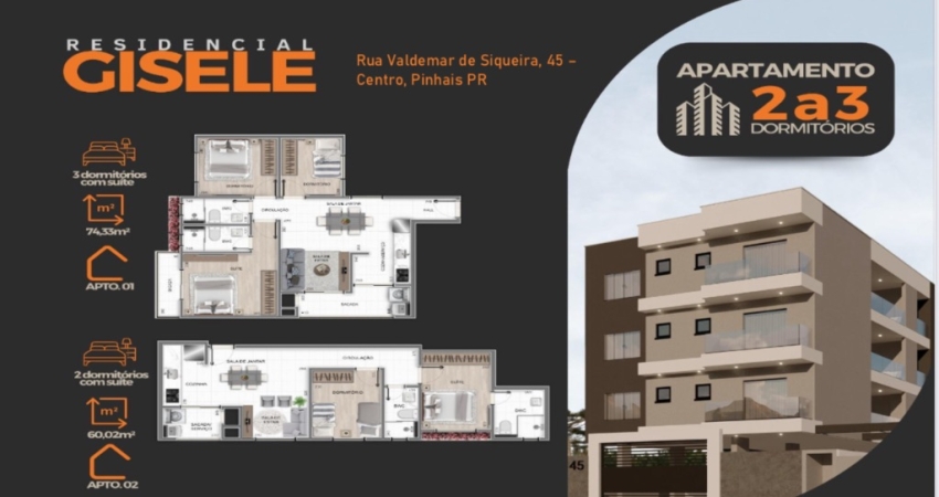 Apartamento Res. Gisele 03 quartos no centro Pinhais
