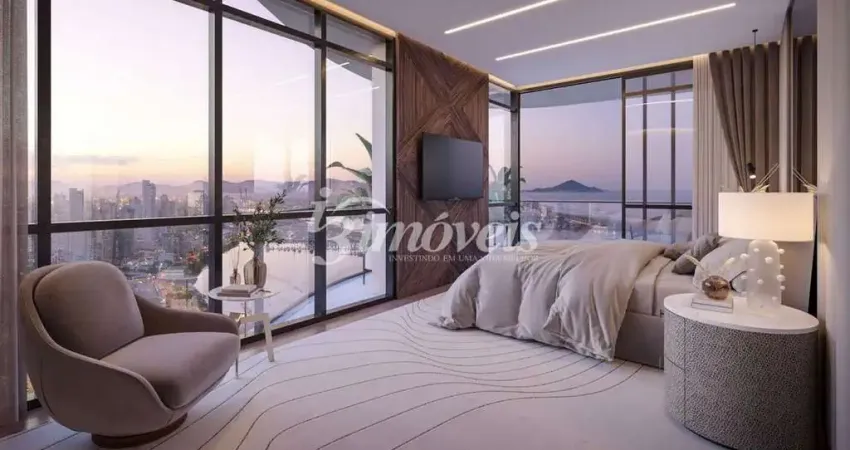 Apartamento à venda, com vista definitiva para rio e mar, com 4 quartos, sendo 4 suítes, ed. skyline, bairro fazenda, itajaí-sc