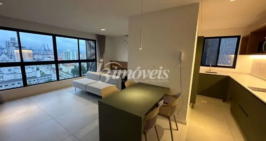 Apartamento Loft para locação anual mobiliado, equipado e decorado, 1 vaga de garagem, Edifício 4Sete, no bairro Centro, Itajaí-SC