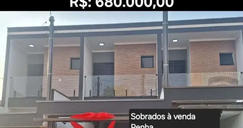 Sobrado Frontal na Penha - 2 Unidades, Acabamento de Primeira e Proximo ao Metro!