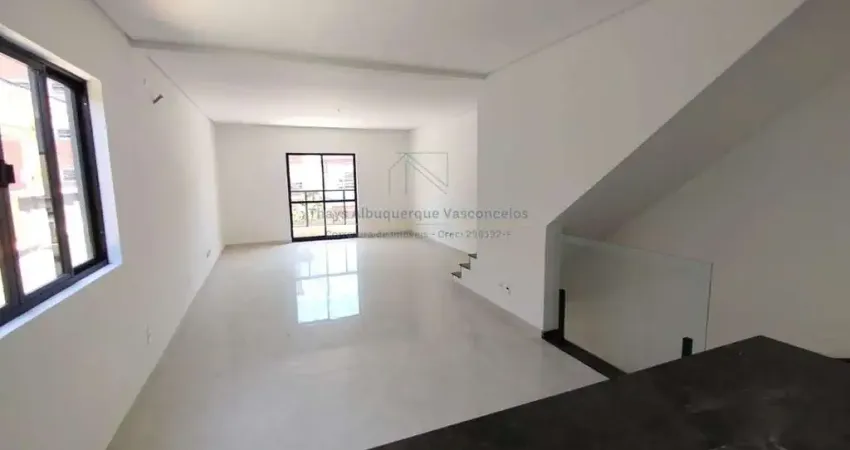 Casa sobreposta alta duplex a venda com 3 suítes, varanda e piscina, no embaré em santos /sp