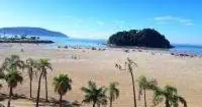 Locação amplo apto de 60 m² com 1 quarto, varanda e vista mar, pé na areia, no josé menino, em santos -sp