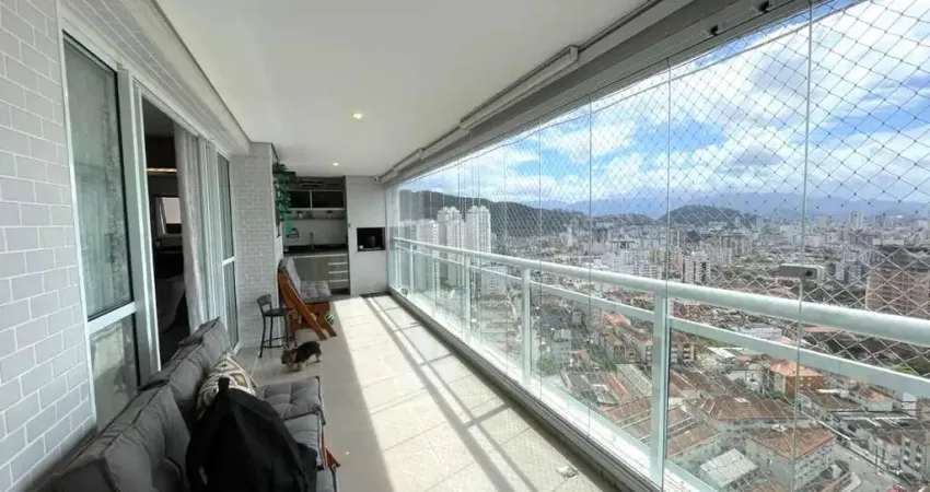 Venda apto de 131m² com 4 quartos, 1 suíte, vista mar e lazer completo, no orquidário, santos, sp