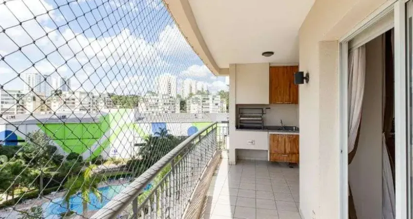 Santo Amaro: Excelente apartamento com 132 m² com 3 suítes, varanda gourmet, 2 vagas.