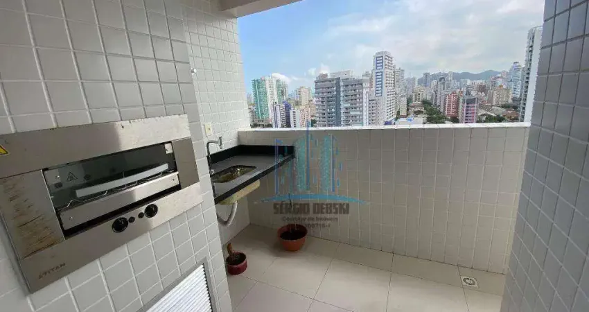 Vende-se apartamento com varanda gourmet, vista livre em todos os ambientes, andar alto. Prédio recente, próximo às universidades (Unisanta, Medicina,