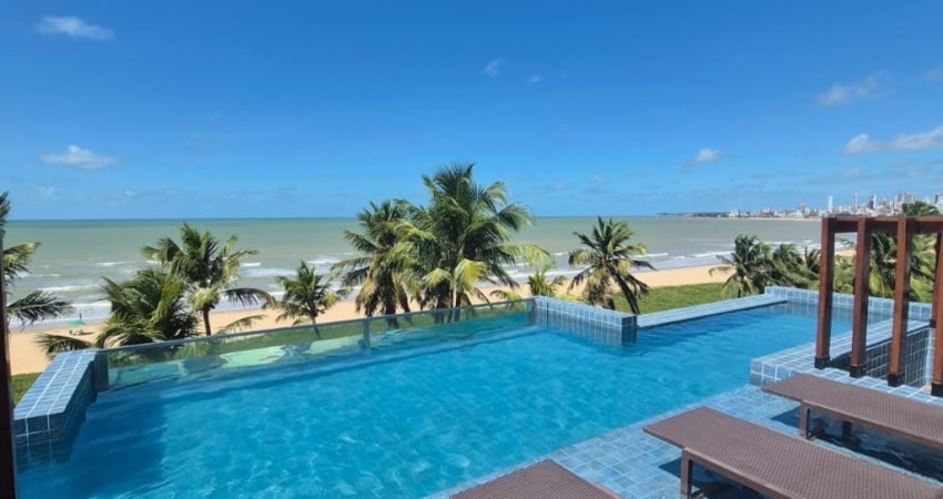 Flat 1 quarto pé na areia no jardim Oceania