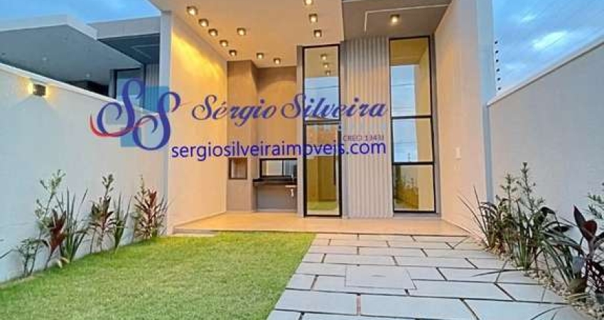 Linda casa com 3 suítes e acabamento moderno em Eusébio.